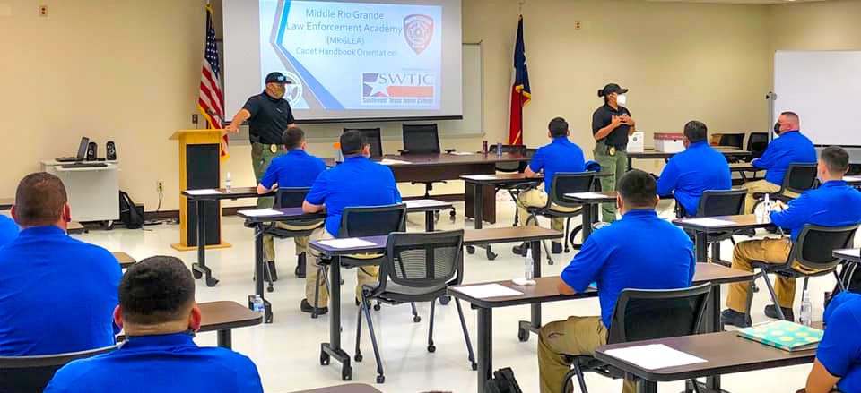 cadets in classroom socially distanced