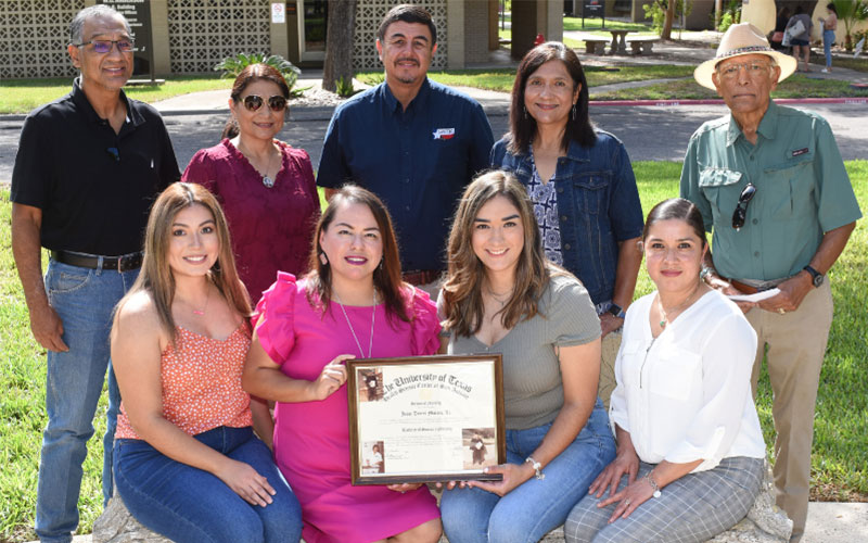 Photo: Back Row: (l-r) Tony T. Moreno, Andrea Perez, Hector Gonzales, Nora Gonzalez, Jesse T. Moreno, Sr.  Front row: (l-r) Rosemary Ruiz, Carla Duran, Yolanda Hernandez, Yesenia Salinas